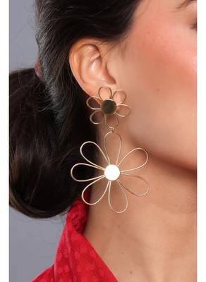 Flower long drop earring 3