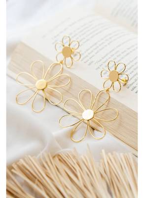 Flower long drop earring 5