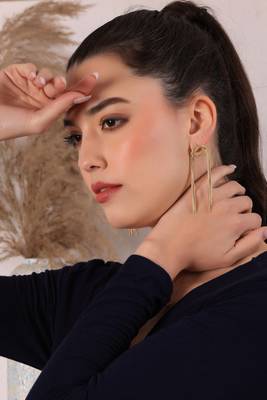 Knotted chain fringe drop earrings 4