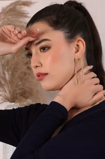 Knotted chain fringe drop earrings