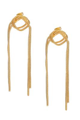 Knotted chain fringe drop earrings 5