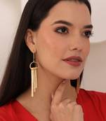 Textured matte gold long danglers