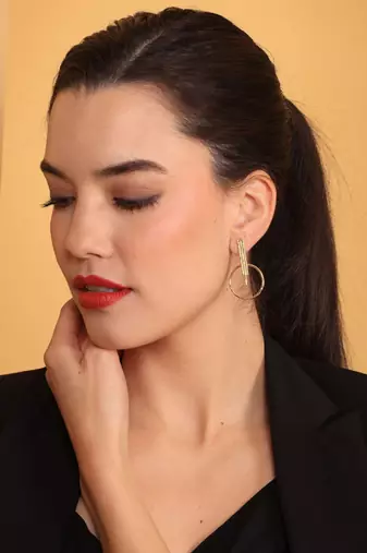 Golden axis earrings