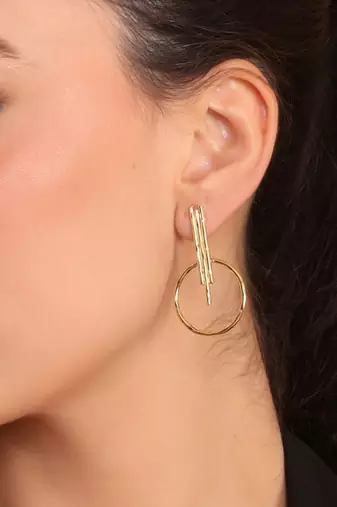 Golden axis earrings