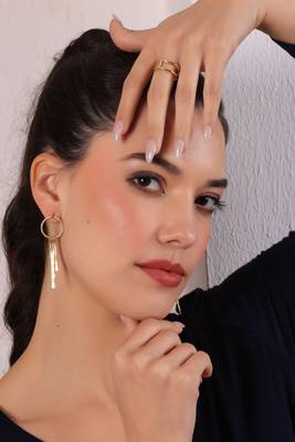 Golden cascade earrings 2