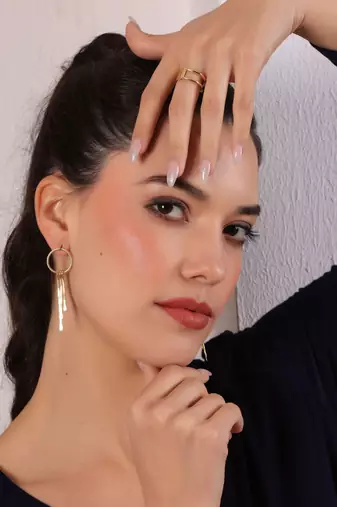 Golden cascade earrings