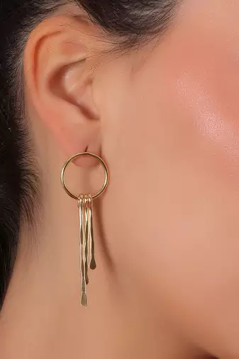 Golden cascade earrings