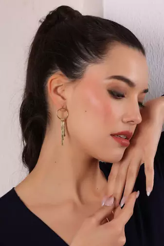 Golden cascade earrings