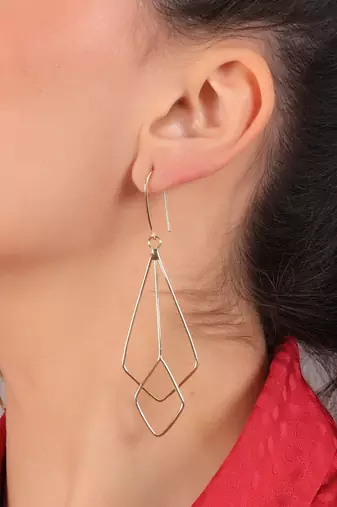 Gold statement edgy danglers