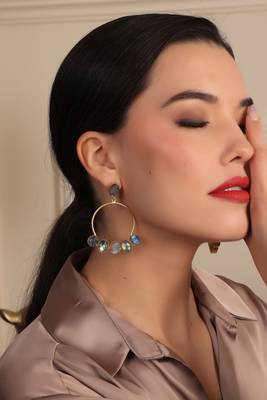 Labradorite twilight hoops earring 2