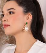 Enchanting emerald glow pearl earrings