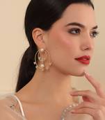 Dazzling crystal pearls oval chandbali