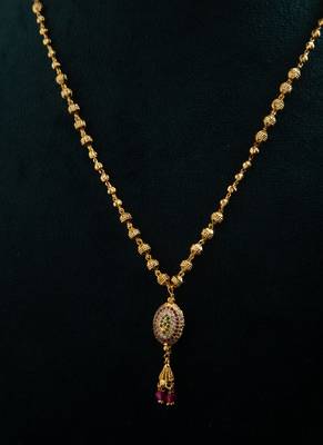 Gold Chain with American Diamond Pendant 2