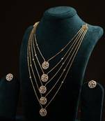 Elegant Gold Long Layer Chain with Round Pendant