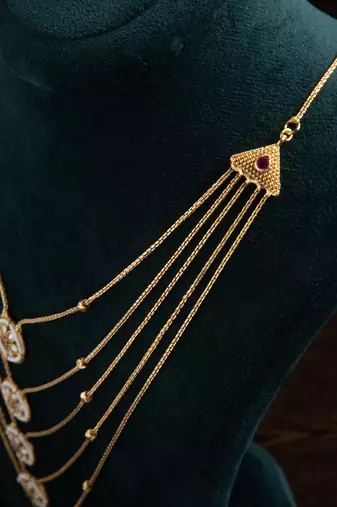 Elegant Gold Long Layer Chain with Round Pendant