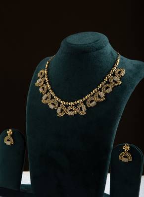 Gold and American Diamond Necklace Set 2