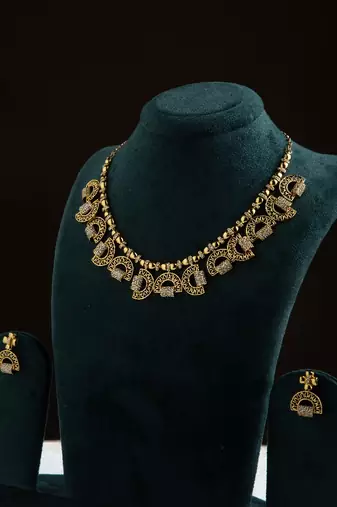 Gold and American Diamond Necklace Set
