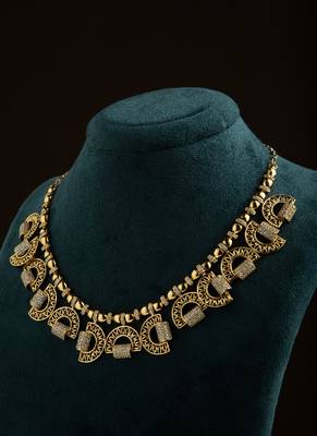 Gold and American Diamond Necklace Set 3