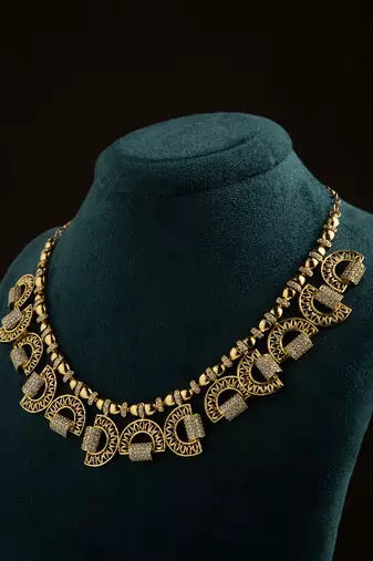 Gold and American Diamond Necklace Set