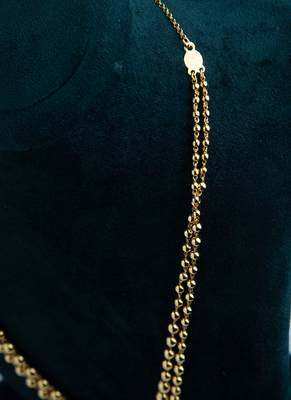 Gold-Plated Two-Layer Necklace with Ball Design 3