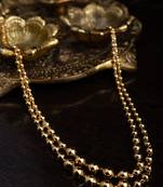 Gold-Plated Two-Layer Necklace with Ball Design