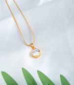 Gold-Plated Chain with Small Diamond Pendant