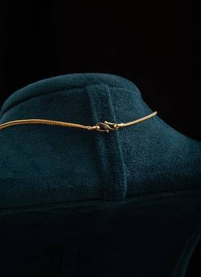 Gold-Plated Chain with Small Diamond Pendant 2