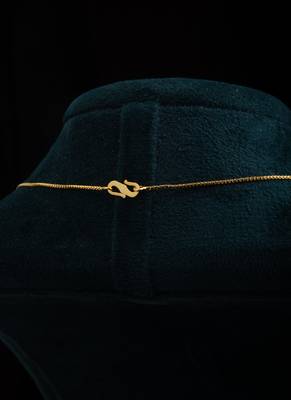 Gold-Plated Ball Beaded Necklace with American Diamond Pendant 2