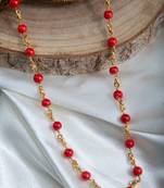 Gold-Plated Necklace with Orange Bead