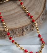 Gold-Plated Necklace with Orange Bead