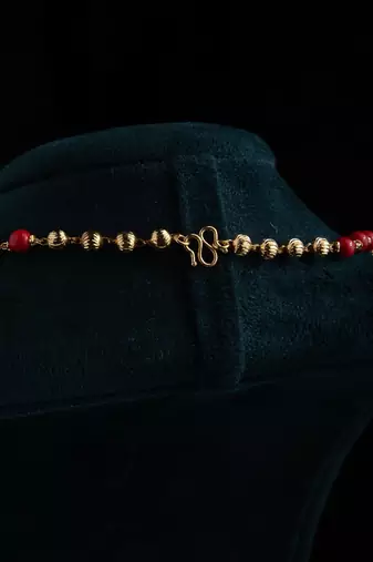 Gold-Plated Necklace with Orange Bead