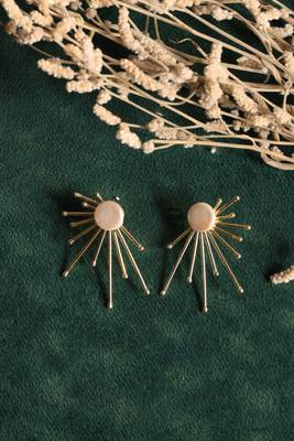 Pearl sun rays stud statement earring 1
