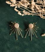 Pearl sun rays stud statement earring