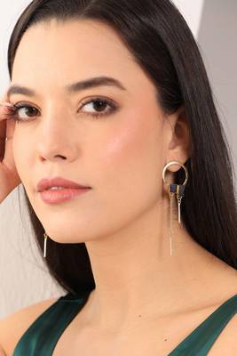 Labrodarite statement drop earring 1