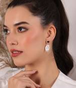 Black onyx with pearl drop earring
