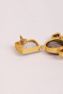 White pearl enamel earrings 5