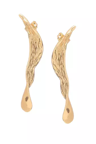 Artistic gold statement earring