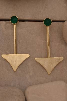 Green onyx egyptian long earring 1