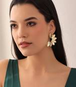 Gold leaf statement earring