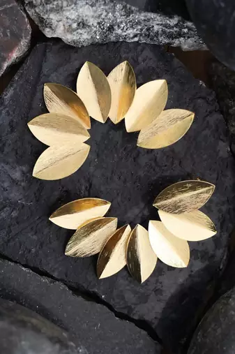 Gold leaf statement earring