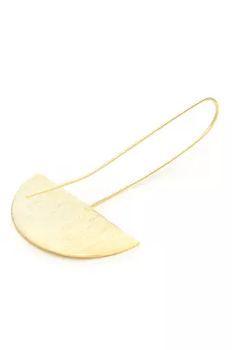 Bold gold open hoop earring