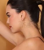 Artistic sun rays gold earring