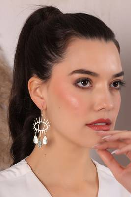 Evil eye drop earring 1