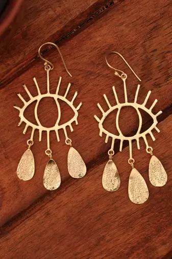 Evil eye drop earring