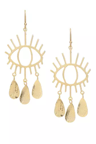 Evil eye drop earring