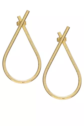 Gold half infinity earring