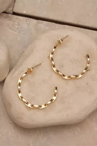 Nautical rope hoop earrings