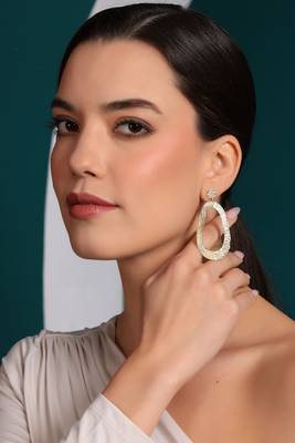 Textured matt gold danglers 2