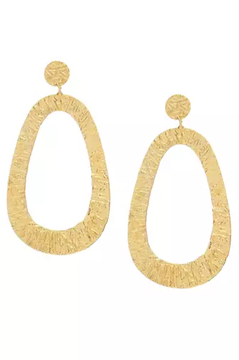 Textured matt gold danglers