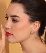 gold sun rays climber stud earring